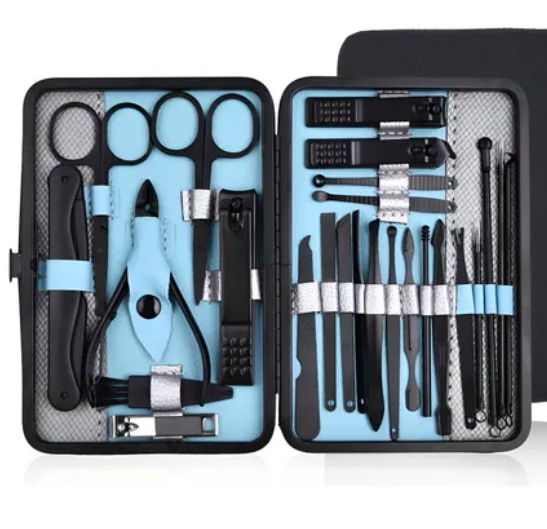 SET MANICURE PROFESIONAL 25 PIEZAS CELESTE - 1