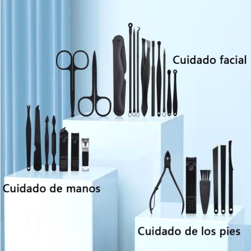 SET MANICURE PROFESIONAL 25 PIEZAS CELESTE - 4