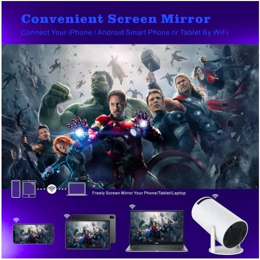 PROYECTOR PORTATIL MINI HY300PRO ULTRA HD 4K WIFI BLUETOOTH - 5