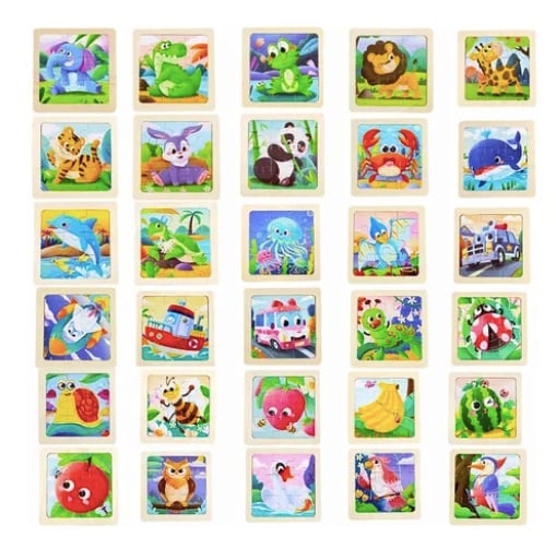 30 ROMPECABEZAS FIGURAS SURTIDAS PARA NIÑOS PEQUEÑOS MADERA - 1