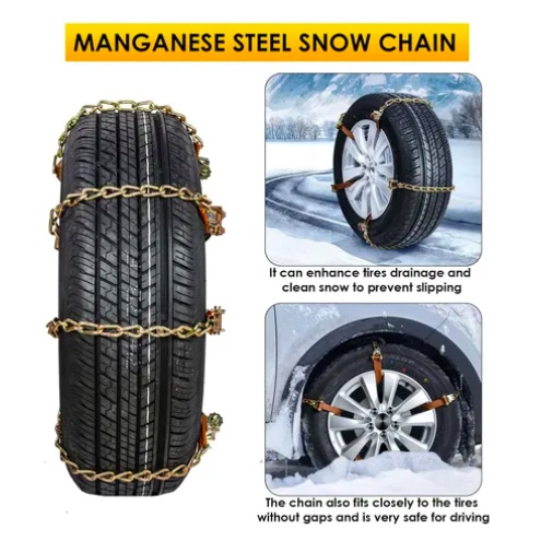KIT CADENA NIEVE 10U AUTO CAMIONETA AJUSTABLE ACERO - 3