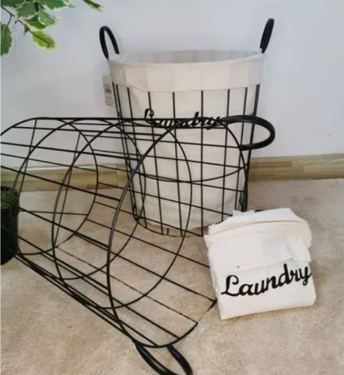 CANASTO ORGANIZADOR LAUNDRY CON REJILLAS DE ALUMINIO - 3