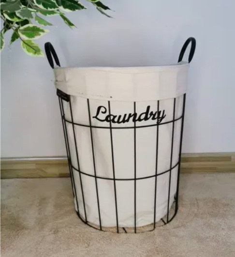 CANASTO ORGANIZADOR LAUNDRY CON REJILLAS DE ALUMINIO - 4
