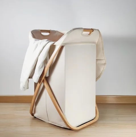 CANASTO ROPA SUCIA PLEGABLE DE BAMBU - 2