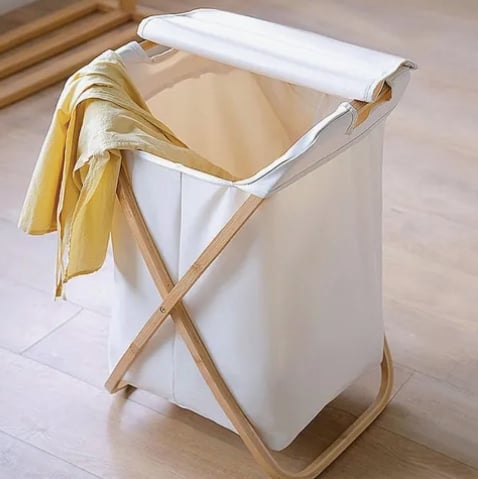 CANASTO ROPA SUCIA PLEGABLE DE BAMBU - 3