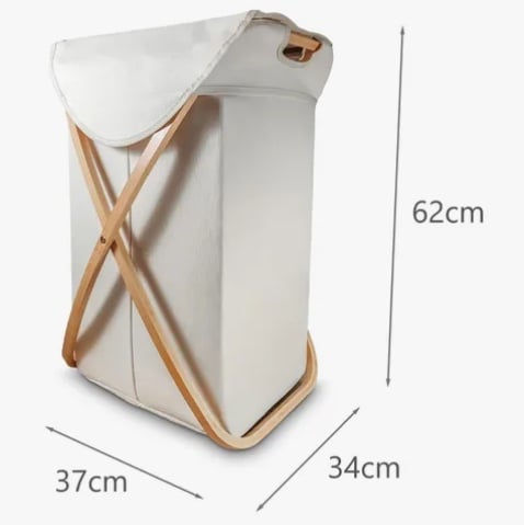 CANASTO ROPA SUCIA PLEGABLE DE BAMBU - 5