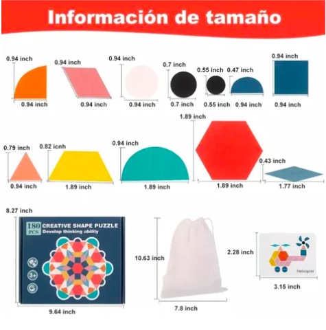 ROMPECABEZA TANGRAM MONTESSORI JUGUETE DIDACTICO - 3