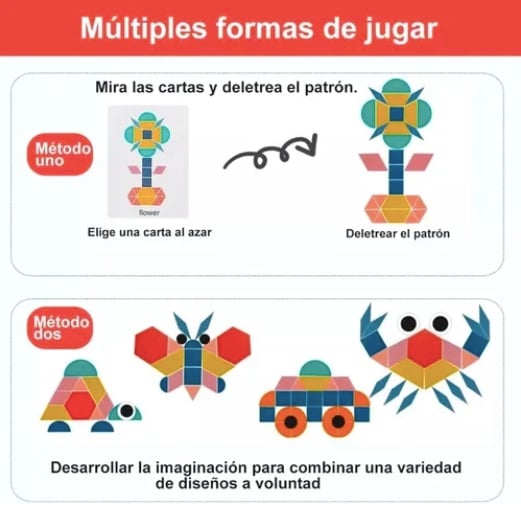 ROMPECABEZA TANGRAM MONTESSORI JUGUETE DIDACTICO - 4