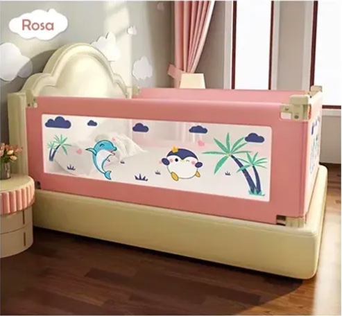 BARANDA DE SEGURIDAD PARA CAMAS AJUSTABLE ROSADO - 2