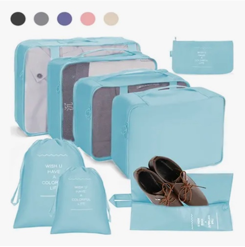 BOLSAS DE VIAJE 8 EN 1 CELESTE - 1