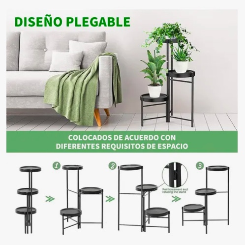 SET ORGANIZADOR 3 PEDESTAL PORTA MACETERO - 3