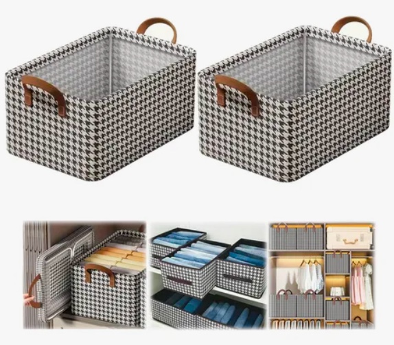 2PCS ORGANIZADOR DE CAJAS DE ALMACENAMIENTO DE ROPA PLEGABLE - 1