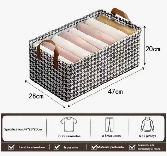2PCS ORGANIZADOR DE CAJAS DE ALMACENAMIENTO DE ROPA PLEGABLE - 5