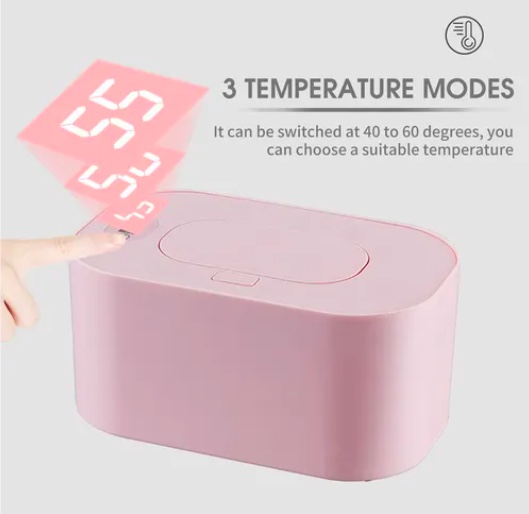 CALENTADOR DE TOALLITAS HUMEDAS PARA BEBE S ROSADO - 6
