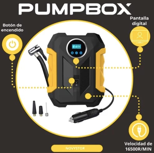 COMPRESOR DE AIRE PORTATIL DIGITAL 12V TODO NEUMATICO - 2