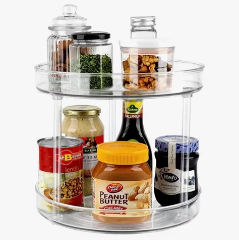 ESTANTE GIRATORIO DE 2 PISOS PARA COCINA - 1
