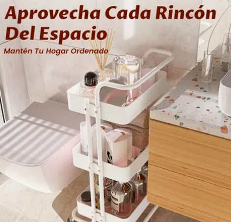 CARRITO ORGANIZADOR METALICO CON ASA - 2