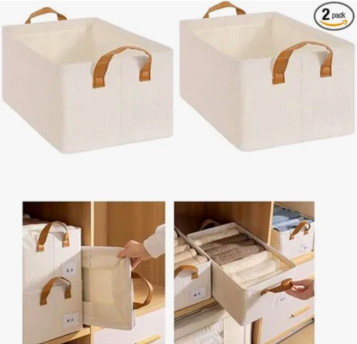PACK 2 CAJAS ORGANIZADORAS PLEGABLES BLANCAS - 1