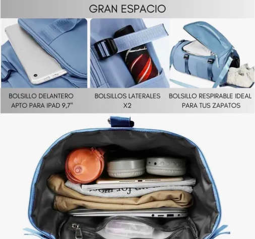 BOLSO DE VIAJE IMPERMEABLE MOCHILA MULTIUSOS - 4