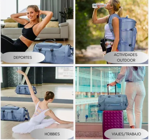 BOLSO DE VIAJE IMPERMEABLE MOCHILA MULTIUSOS - 5
