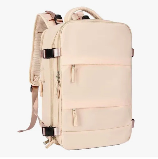 MOCHILA DE VIAJE CABINA AVION IMPERMEABLE BEIGE - 1