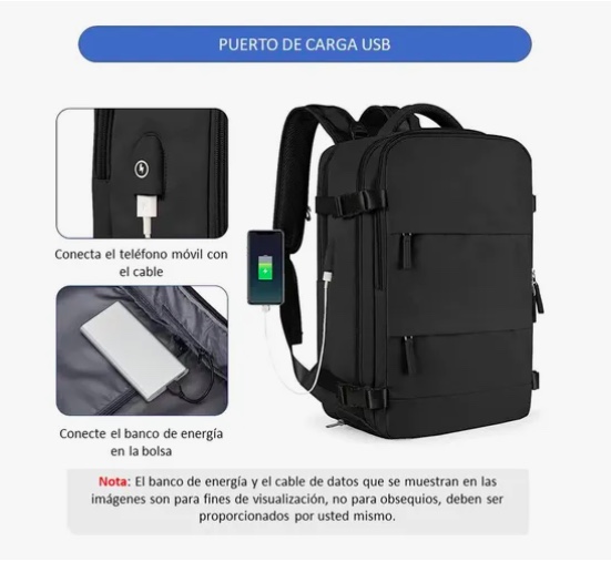 MOCHILA DE VIAJE CABINA AVION IMPERMEABLE VERDE - 6
