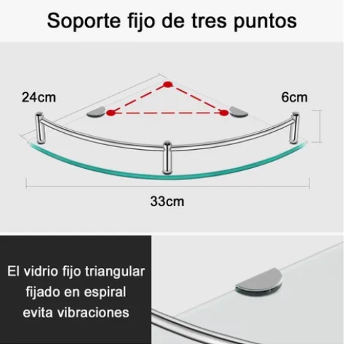 2PCS REPISAS ESQUINERAS DE VIDRIO - 2