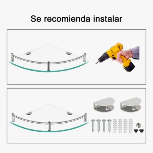 2PCS REPISAS ESQUINERAS DE VIDRIO - 3