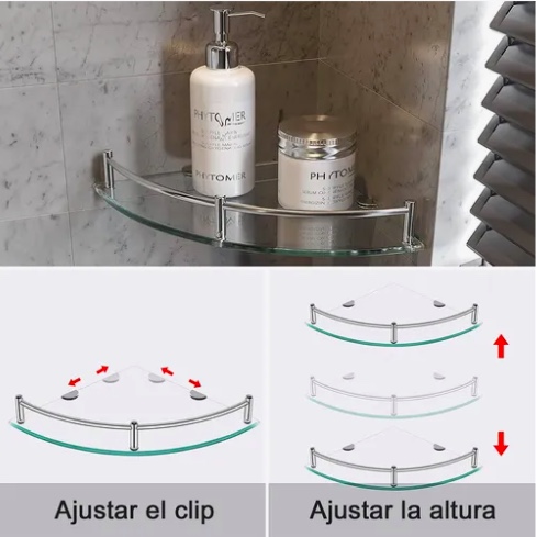 2PCS REPISAS ESQUINERAS DE VIDRIO - 4