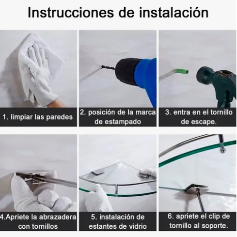 2PCS REPISAS ESQUINERAS DE VIDRIO - 5