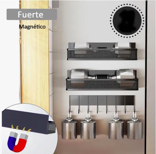KIT 3 ESTANTE DE ALMACENAMIENTO MAGNE TICO MULTIFUNCIONAL - 3