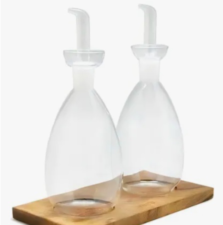 SET ALCUZA VIDRIO CON BASE MADERA - 2