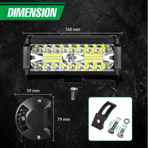 FOCOS LED NEBLINERO BARRA RECTA 120W PREMIUM - 2