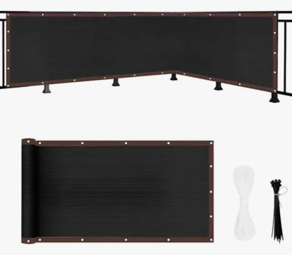 VALLA DE PROTECCION DE PRIVACIDAD CON FIJACIONES 1X5M NEGRO - 1