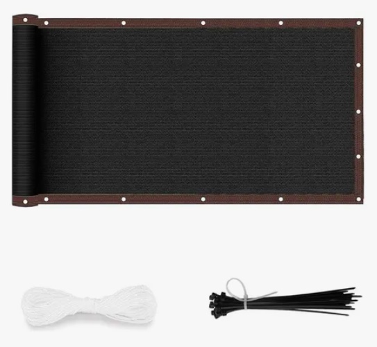 VALLA DE PROTECCION DE PRIVACIDAD CON FIJACIONES 1X5M NEGRO - 2