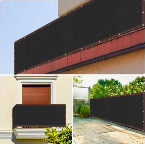 VALLA DE PROTECCION DE PRIVACIDAD CON FIJACIONES 1X5M NEGRO - 3