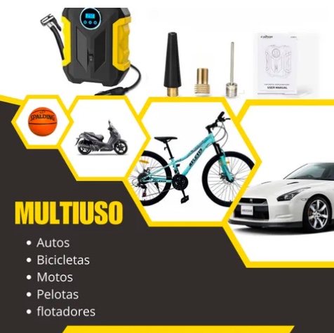 COMPRESOR DE AIRE PORTATIL DIGITAL 12V TODO NEUMATICO - 2