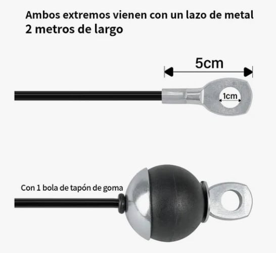 KIT 8 SISTEMA DE CABLE CON POLEA - 2