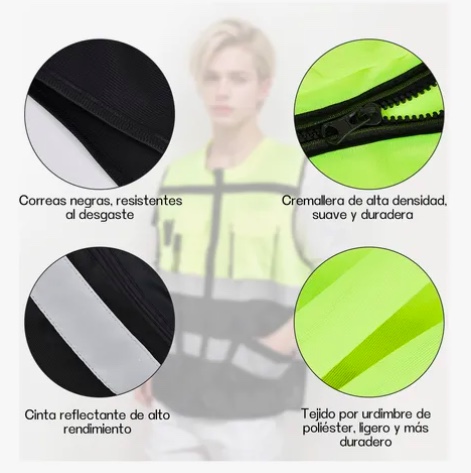 CHALECO GEOLOGO REFLECTANTE BOLSILLOS - 3