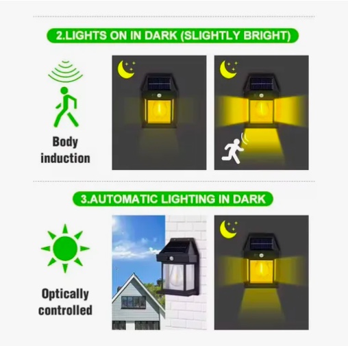 PACK X2 LAMPARA SOLAR LED APLIQUE SENSOR DE MOVIMIENTO - 3