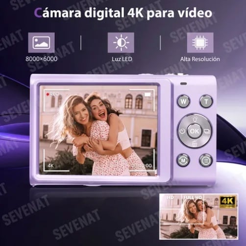 CAMARA DIGITAL 4K 48MP AUTOENFOQUE MORADAS - 4