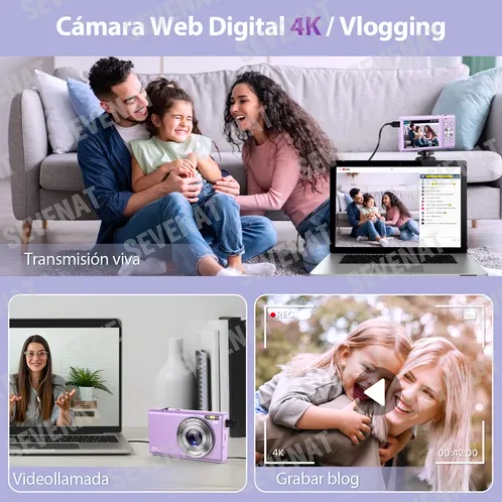 CAMARA DIGITAL 4K 48MP AUTOENFOQUE MORADAS - 7