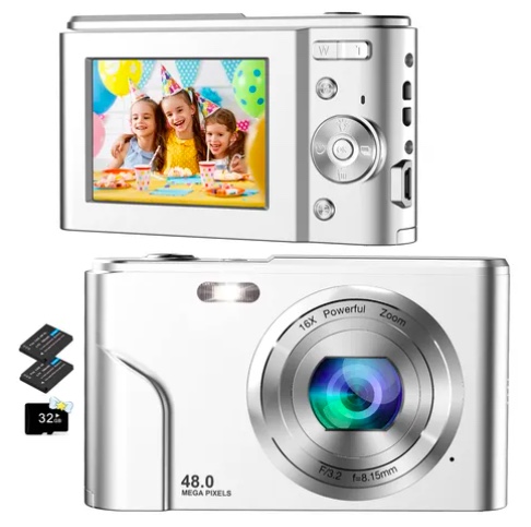 CAMARA DIGITAL 1080P FHD VIDEO PLATEADA - 1