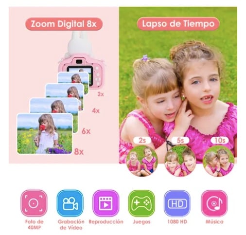 MINI CAMARA FOTOGRAFICA DIGITAL NIÑOS - 5