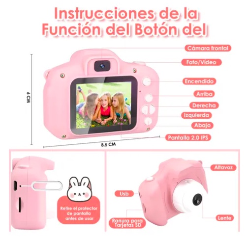 MINI CAMARA FOTOGRAFICA DIGITAL NIÑOS - 6