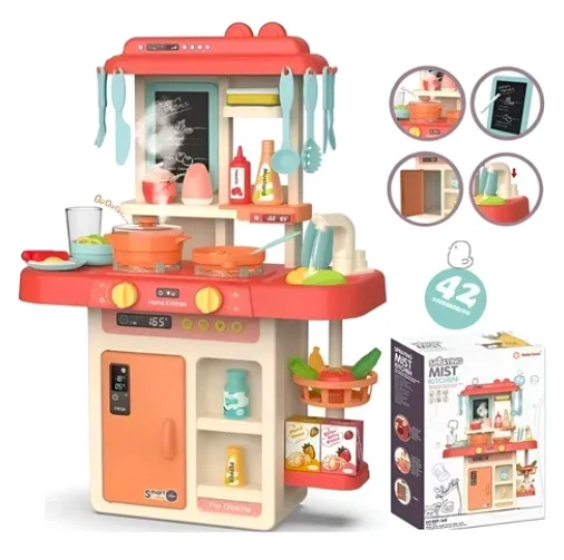 COCINA DE JUGUETE 42 ACCESORIOS ESTILO MODERNO ROSADA - 1