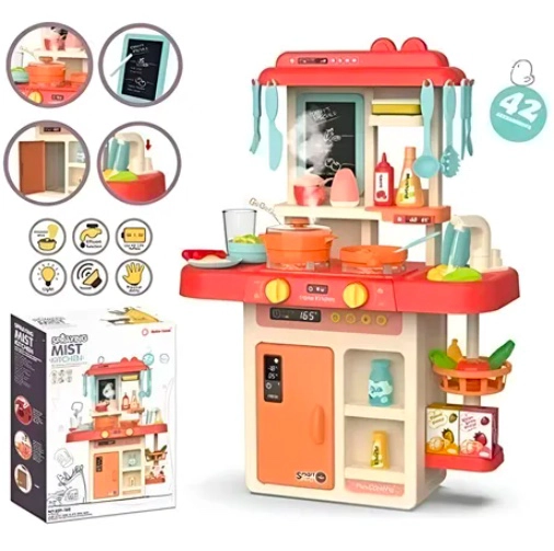 COCINA DE JUGUETE 42 ACCESORIOS ESTILO MODERNO ROSADA - 2