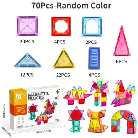 BLOQUES CONSTRUCCION PARA NIÑOS 70PZS MAGNETICOS - 4
