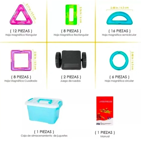 JUGUETES DE BLOQUES DE CONSTRUCCION MAGNE TICOS 52 PIEZAS - 2