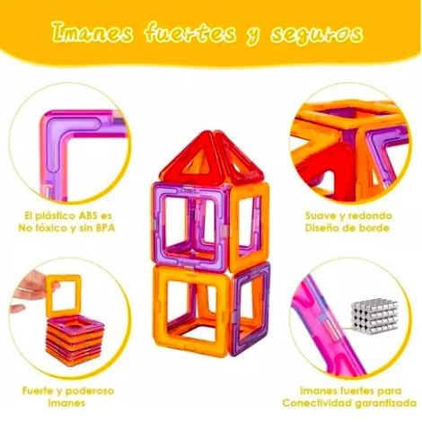 JUGUETES DE BLOQUES DE CONSTRUCCION MAGNE TICOS 52 PIEZAS - 3